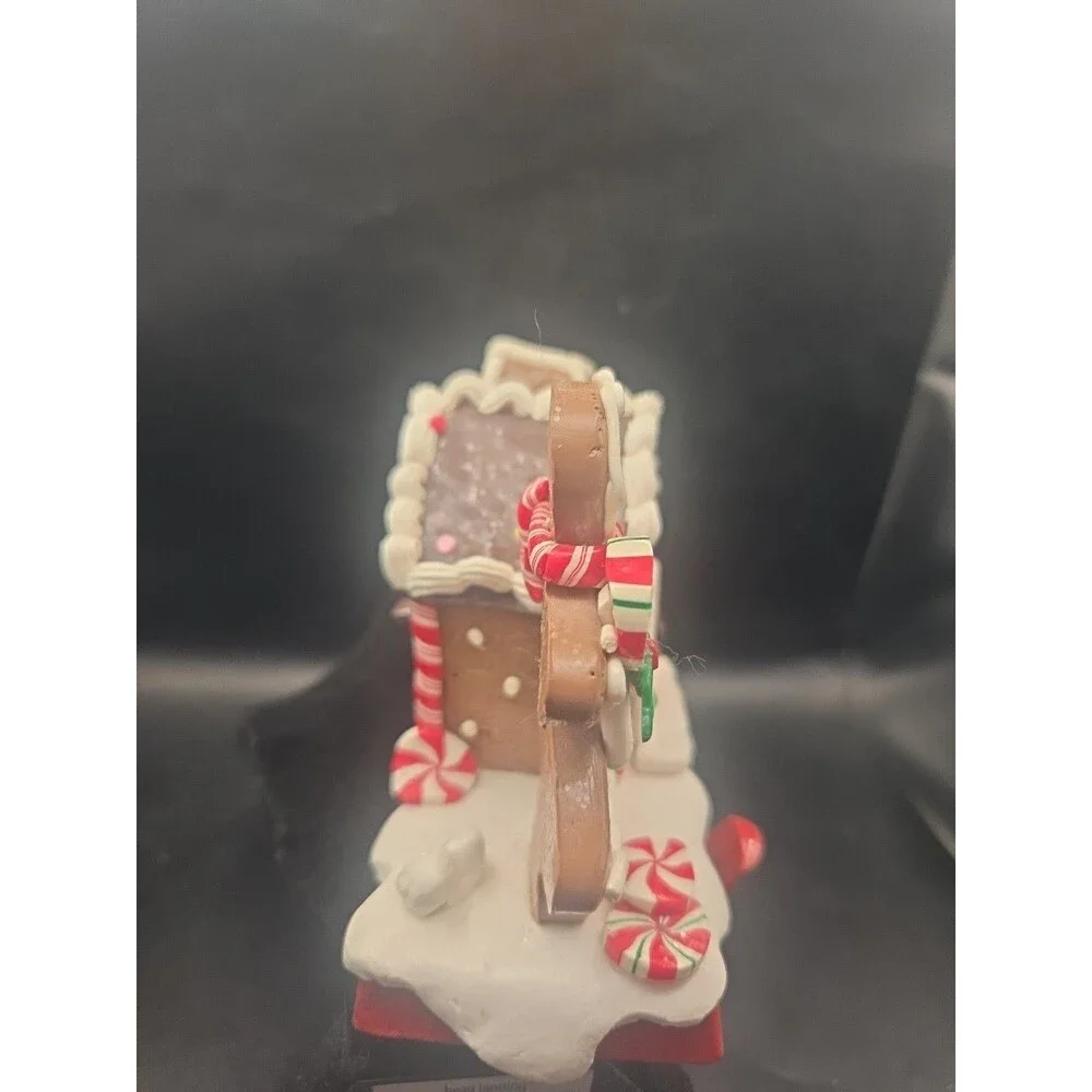 Gingerbread House w Gingerbread Girl Christmas Stocking  Hanger  Cast Iron Base